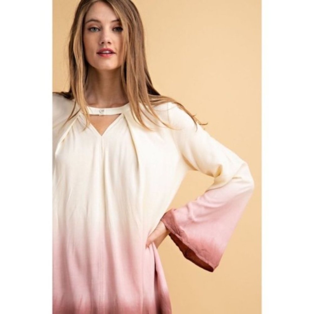 Davi & Dani Dye Ombre Shift Dress Blush Ivy - Picture 4 of 11